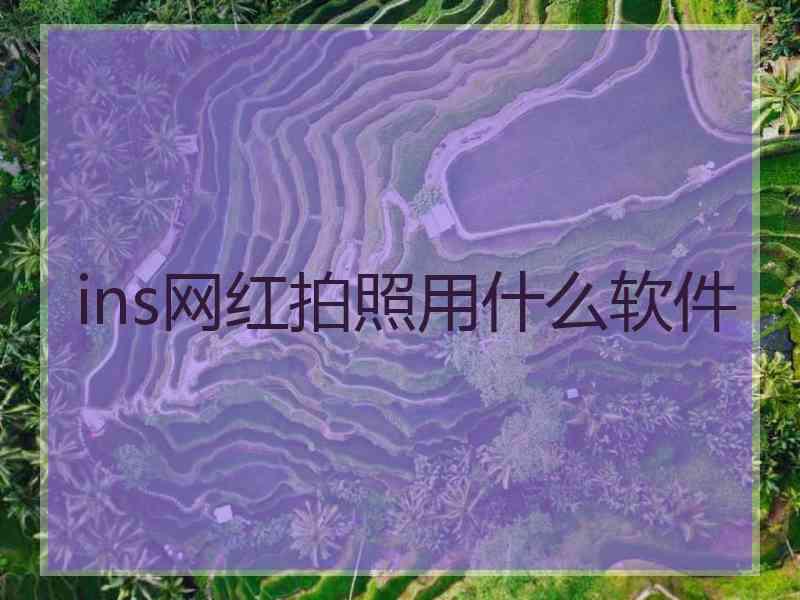 ins网红拍照用什么软件