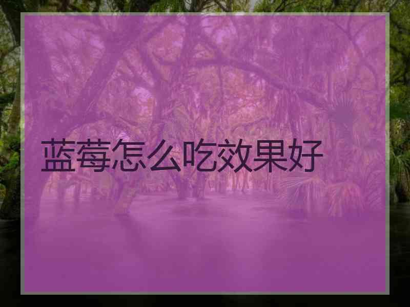 蓝莓怎么吃效果好