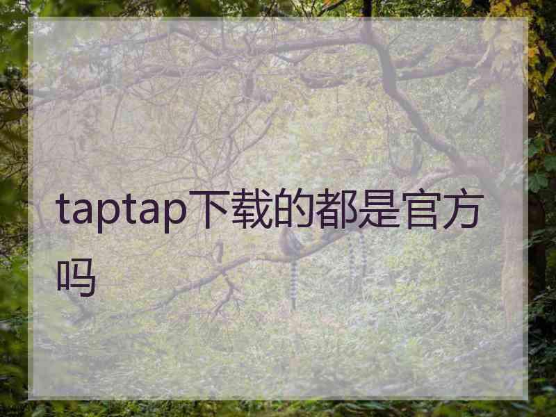 taptap下载的都是官方吗