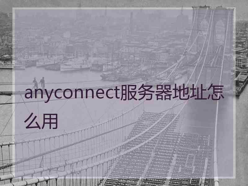 anyconnect服务器地址怎么用