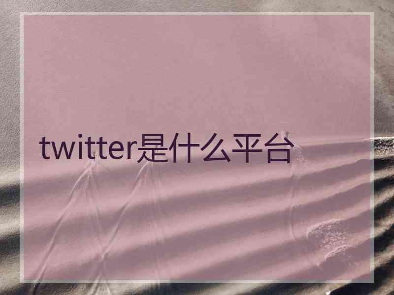 twitter是什么平台