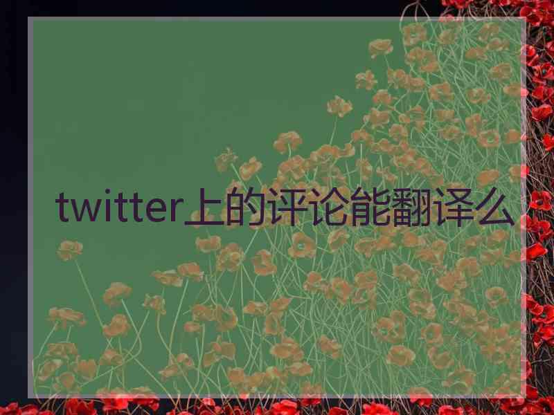 twitter上的评论能翻译么