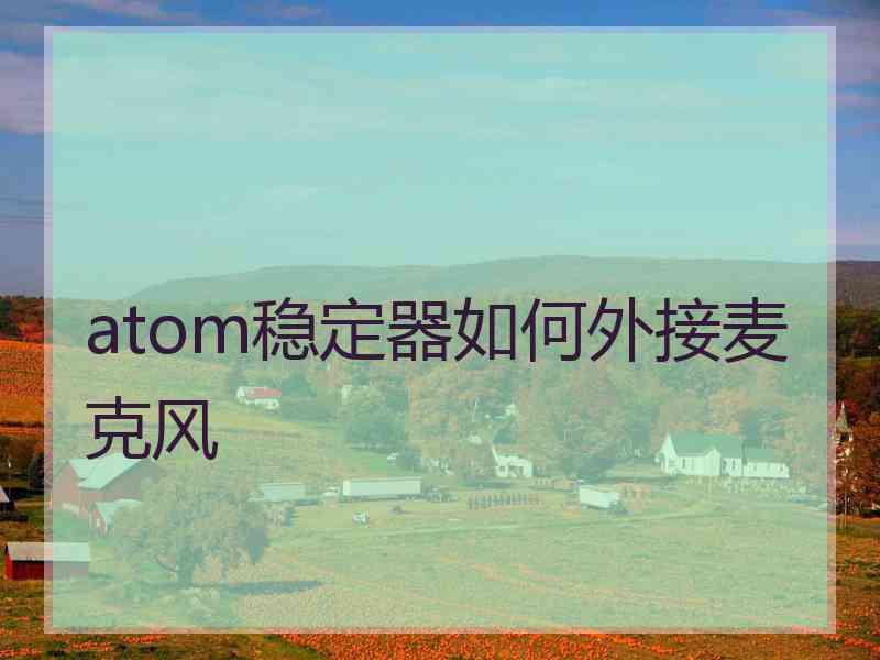 atom稳定器如何外接麦克风