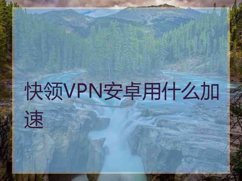 快领VPN安卓用什么加速