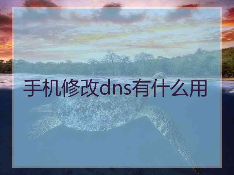 手机修改dns有什么用