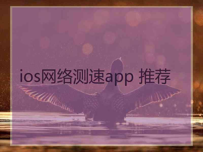 ios网络测速app 推荐