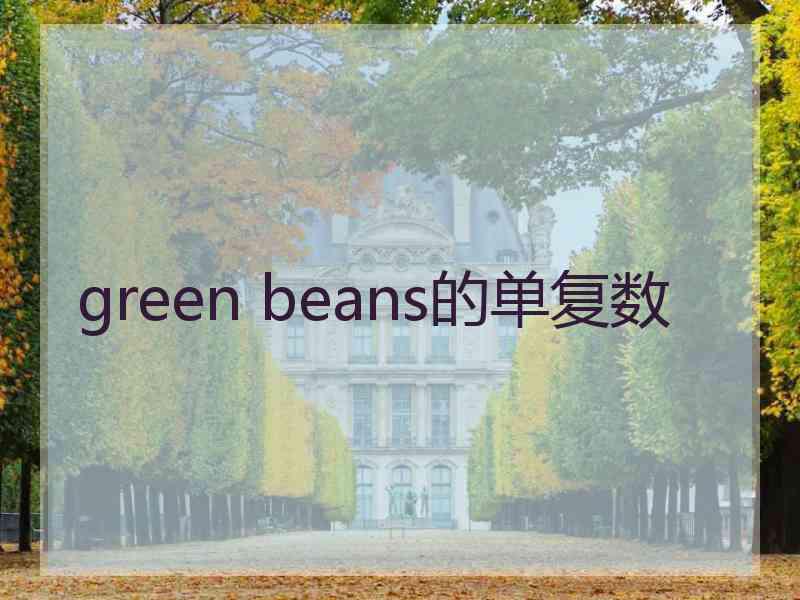 green beans的单复数