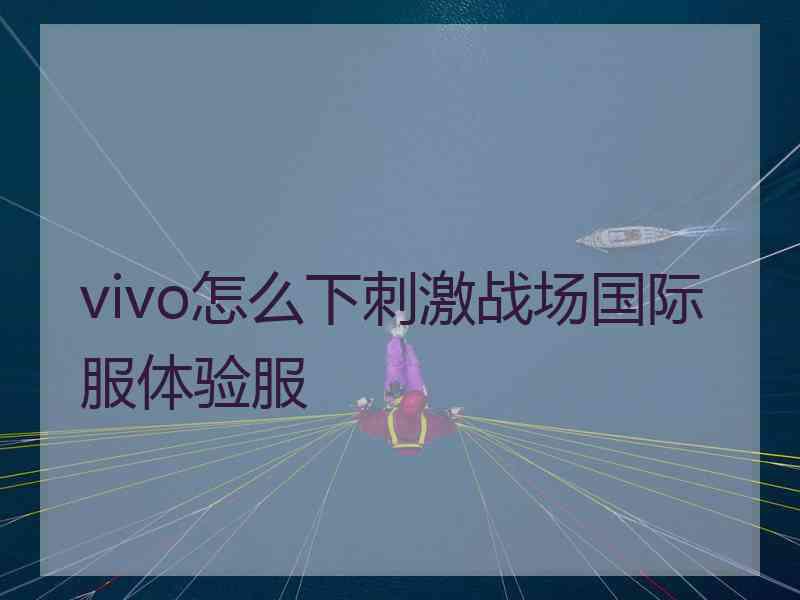 vivo怎么下刺激战场国际服体验服