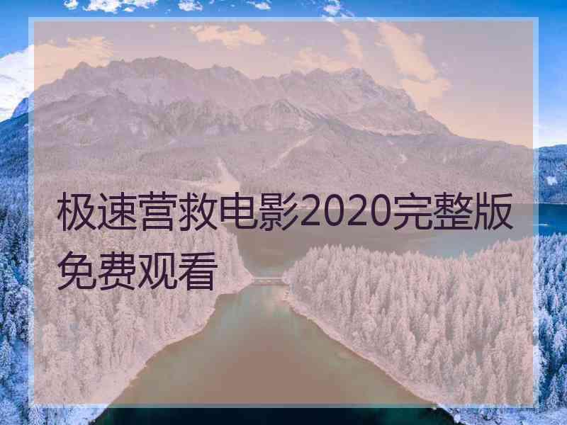 极速营救电影2020完整版免费观看