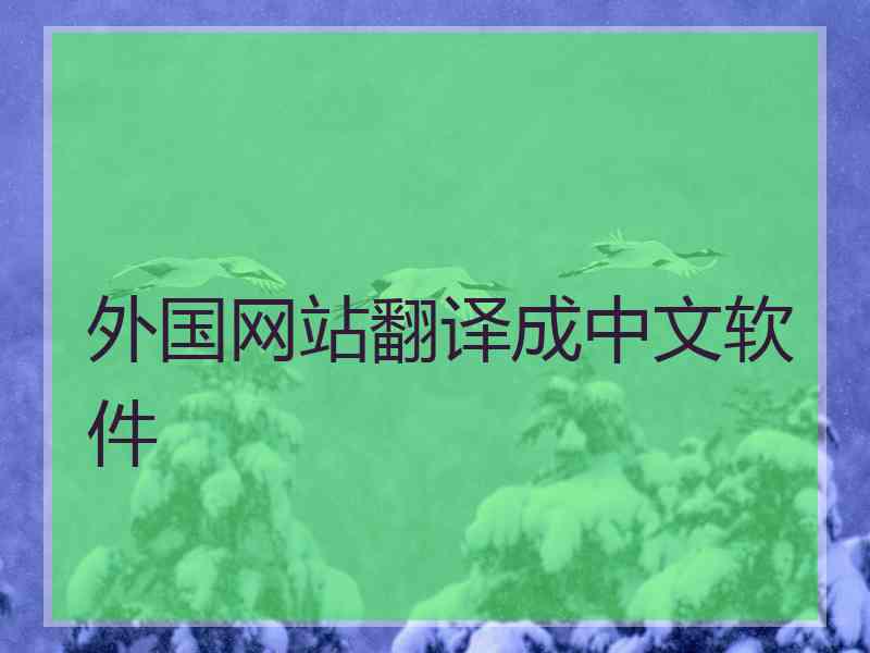 外国网站翻译成中文软件