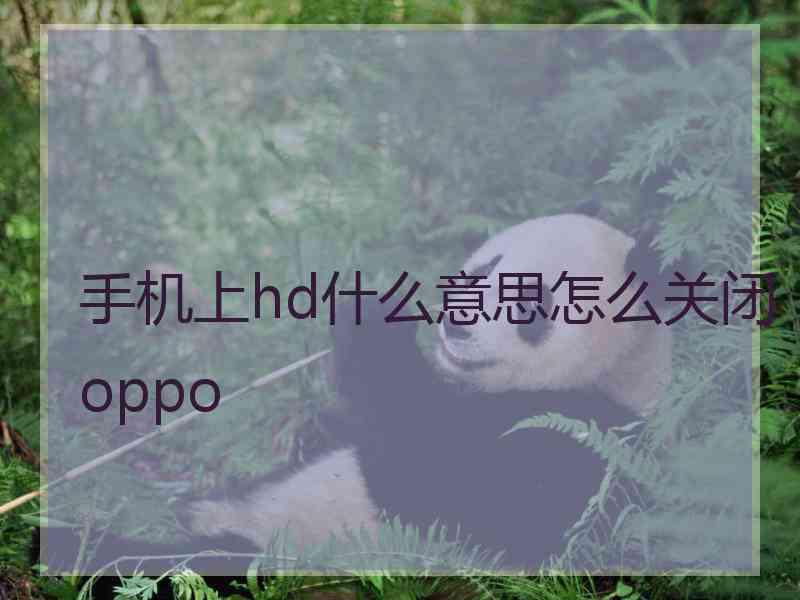 手机上hd什么意思怎么关闭oppo