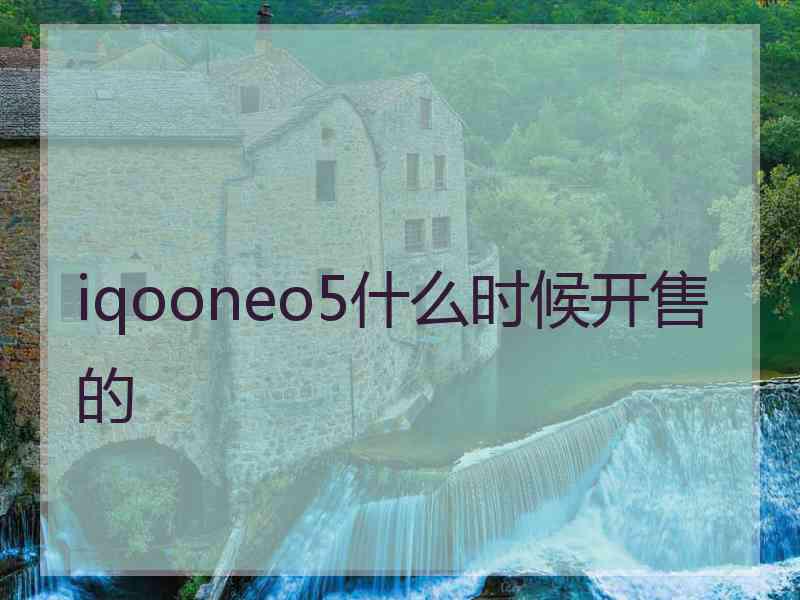 iqooneo5什么时候开售的