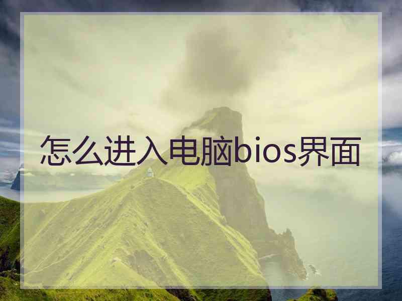 怎么进入电脑bios界面