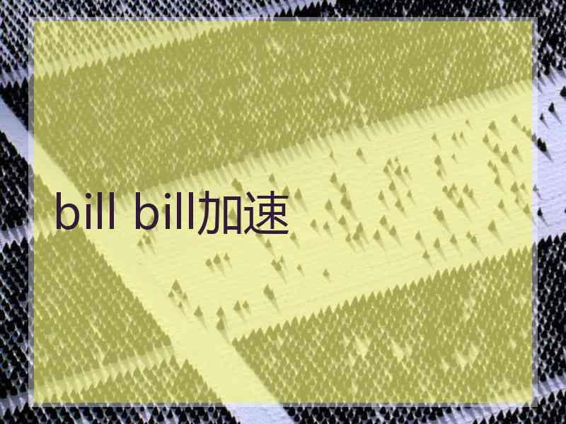 bill bill加速