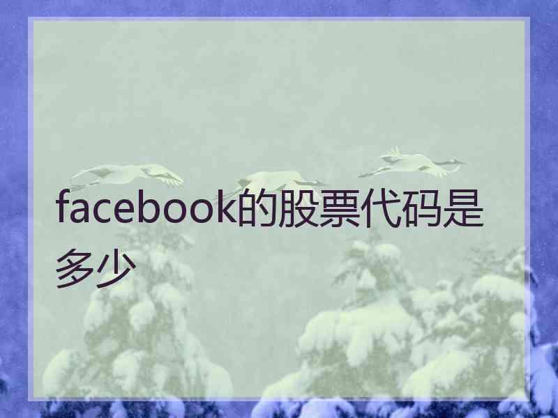 facebook的股票代码是多少