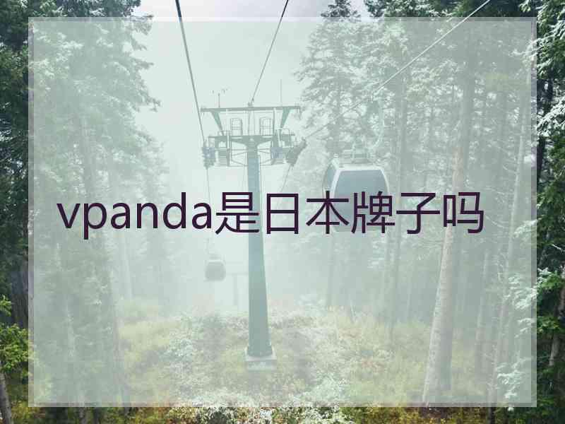 vpanda是日本牌子吗