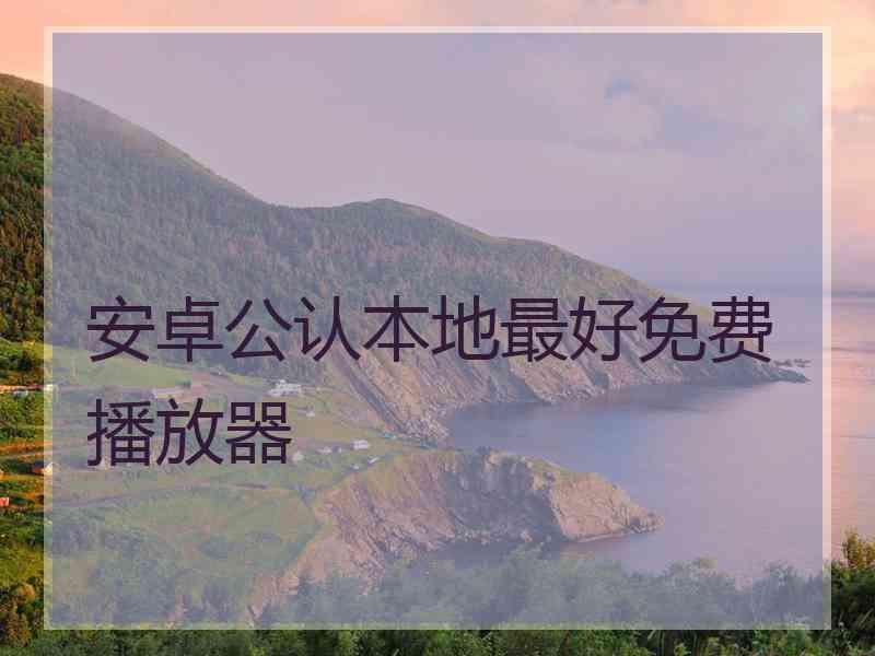 安卓公认本地最好免费播放器