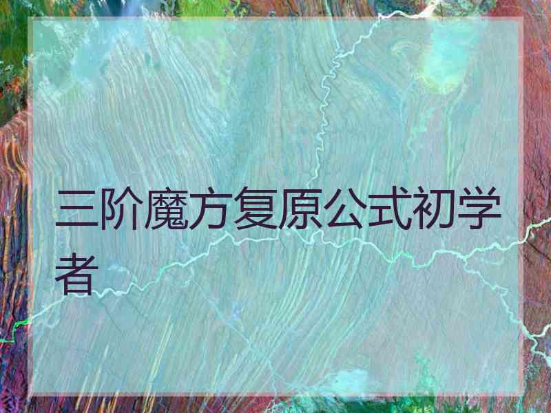 三阶魔方复原公式初学者