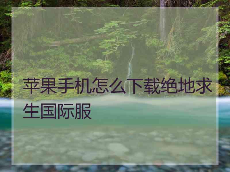 苹果手机怎么下载绝地求生国际服