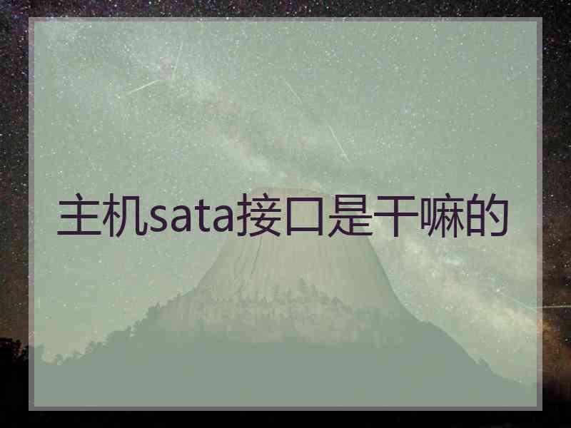 主机sata接口是干嘛的