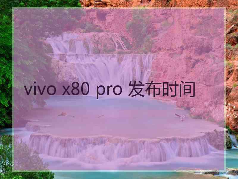 vivo x80 pro 发布时间