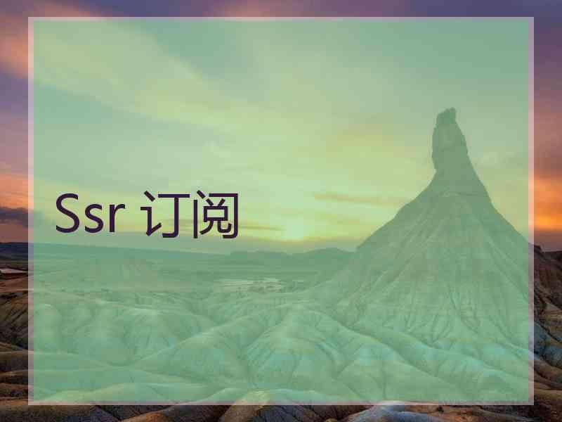 Ssr 订阅