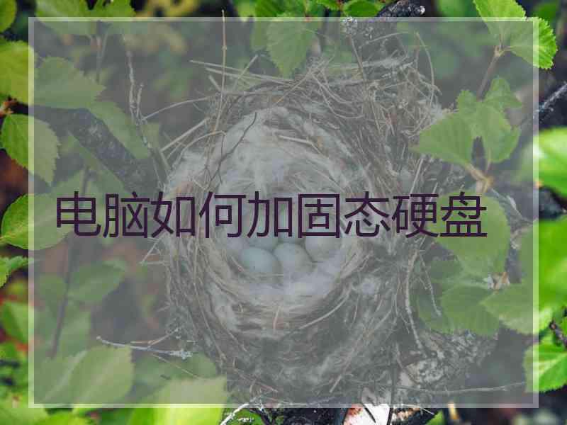 电脑如何加固态硬盘