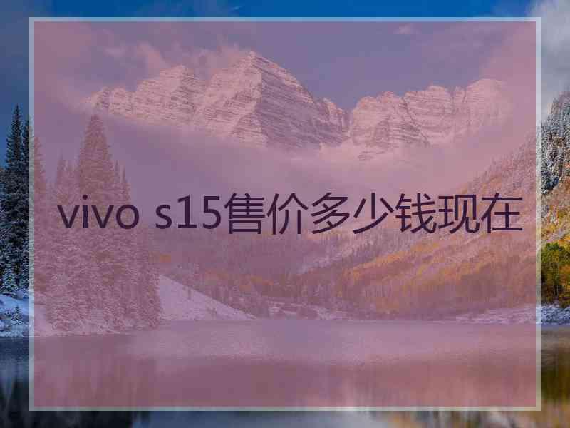 vivo s15售价多少钱现在