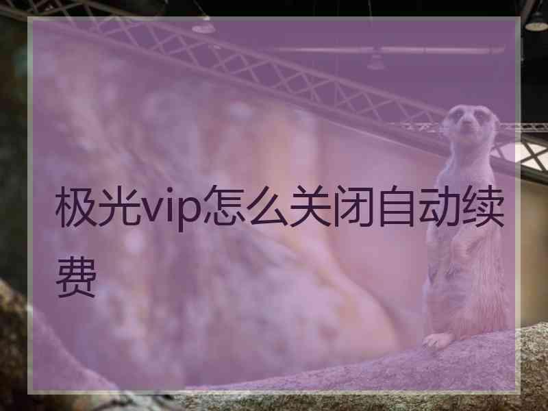 极光vip怎么关闭自动续费