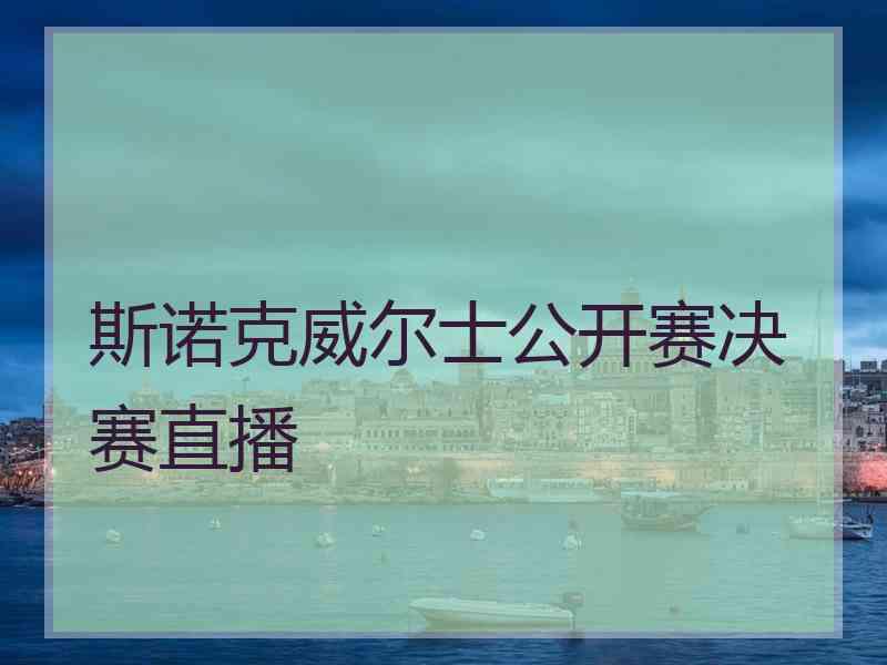 斯诺克威尔士公开赛决赛直播