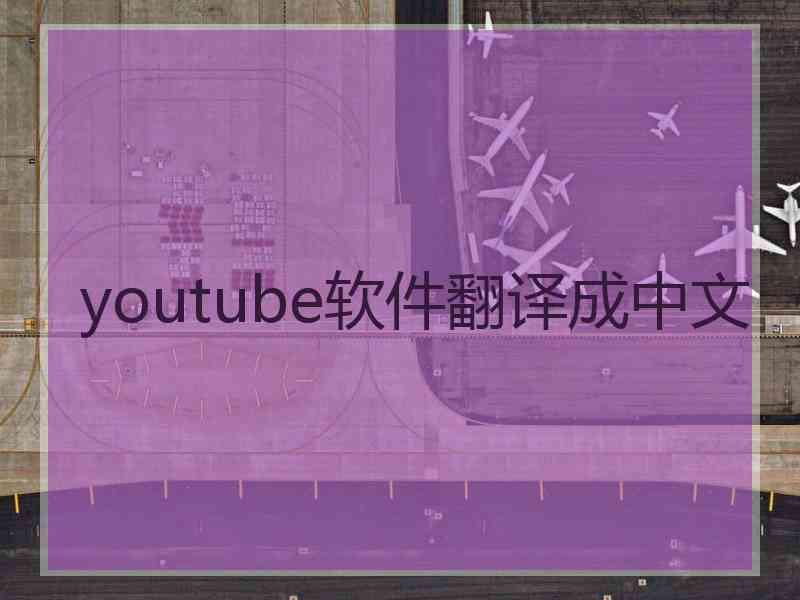 youtube软件翻译成中文