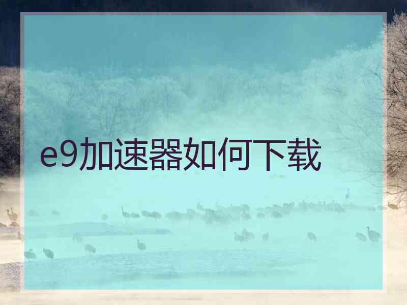 e9加速器如何下载