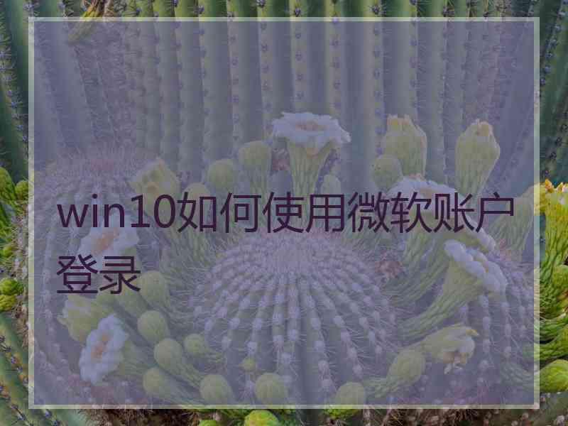 win10如何使用微软账户登录