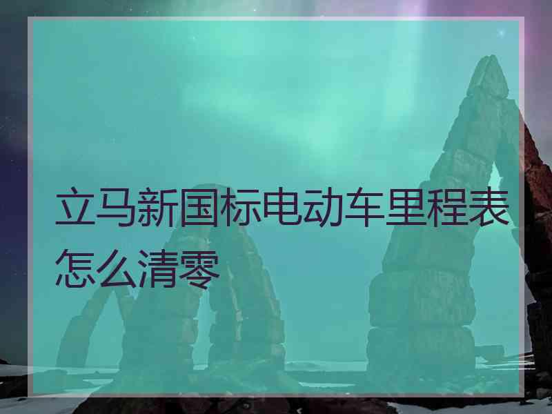 立马新国标电动车里程表怎么清零