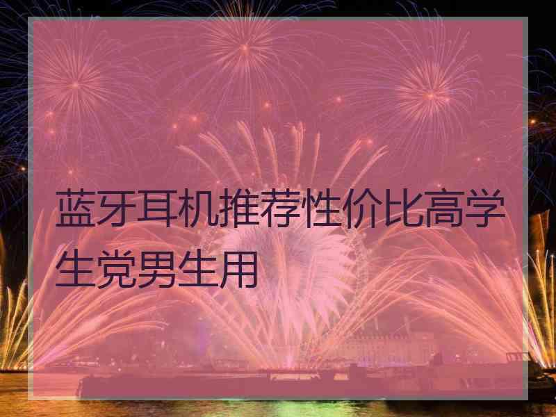 蓝牙耳机推荐性价比高学生党男生用