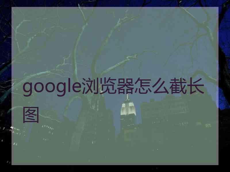 google浏览器怎么截长图