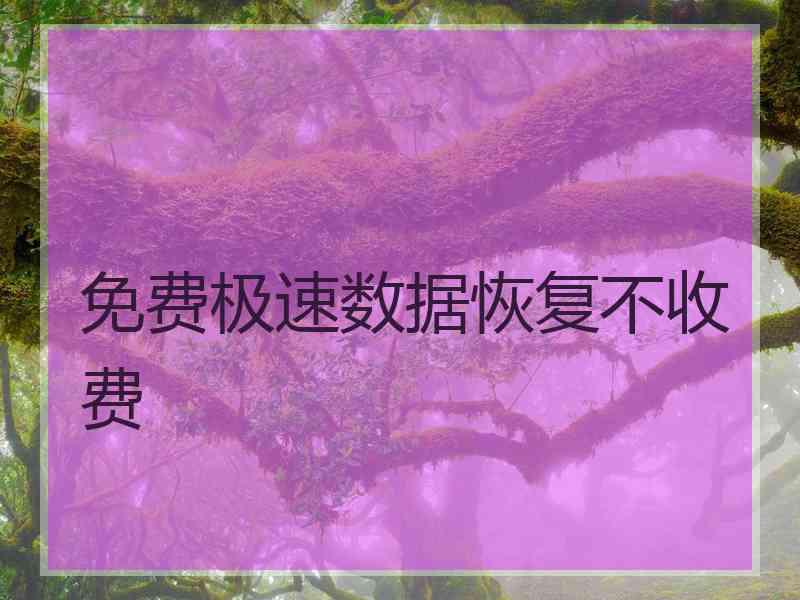 免费极速数据恢复不收费