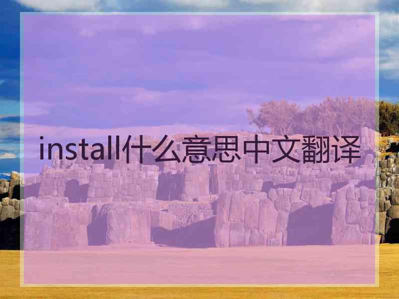 install什么意思中文翻译