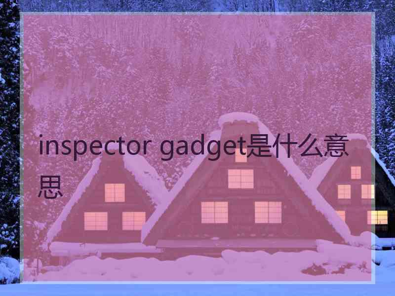 inspector gadget是什么意思