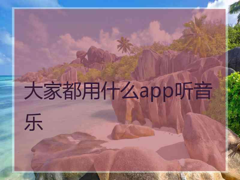 大家都用什么app听音乐