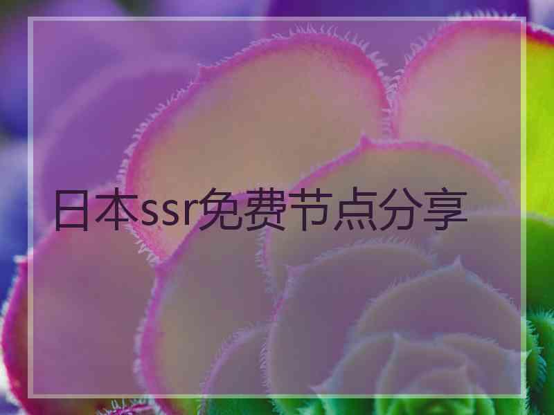 日本ssr免费节点分享