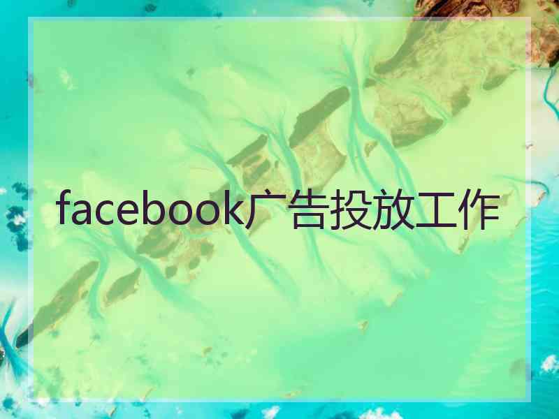 facebook广告投放工作