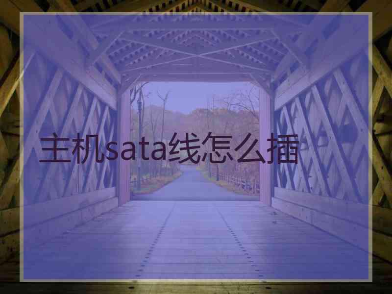 主机sata线怎么插