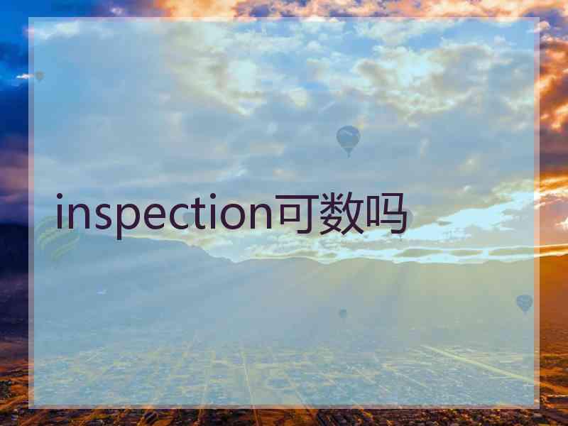 inspection可数吗