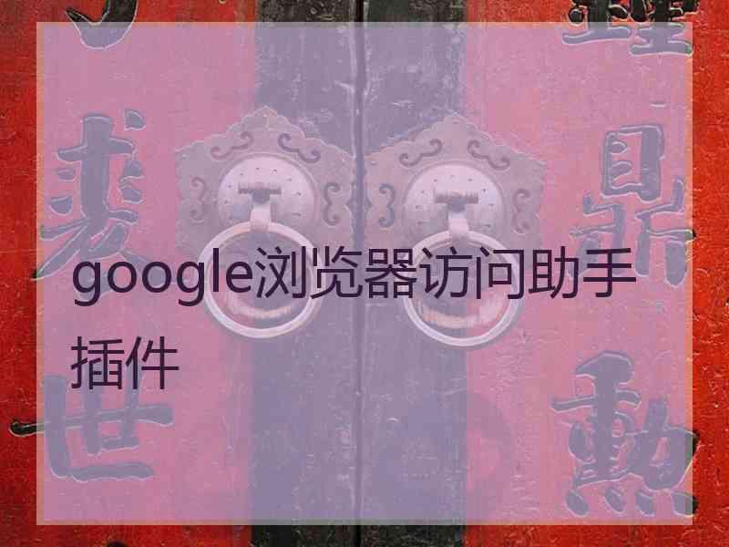 google浏览器访问助手插件