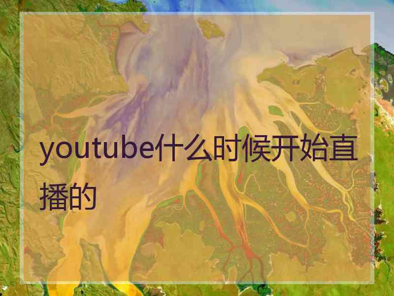 youtube什么时候开始直播的