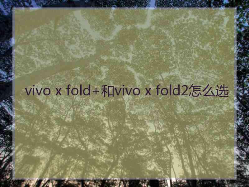 vivo x fold+和vivo x fold2怎么选