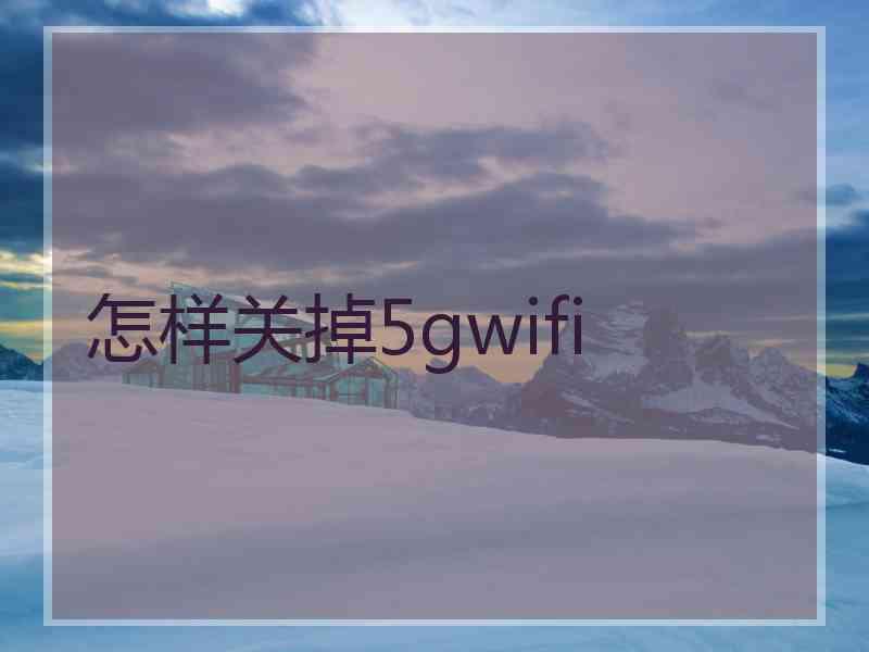 怎样关掉5gwifi