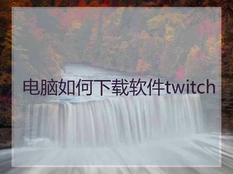 电脑如何下载软件twitch