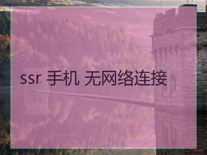 ssr 手机 无网络连接